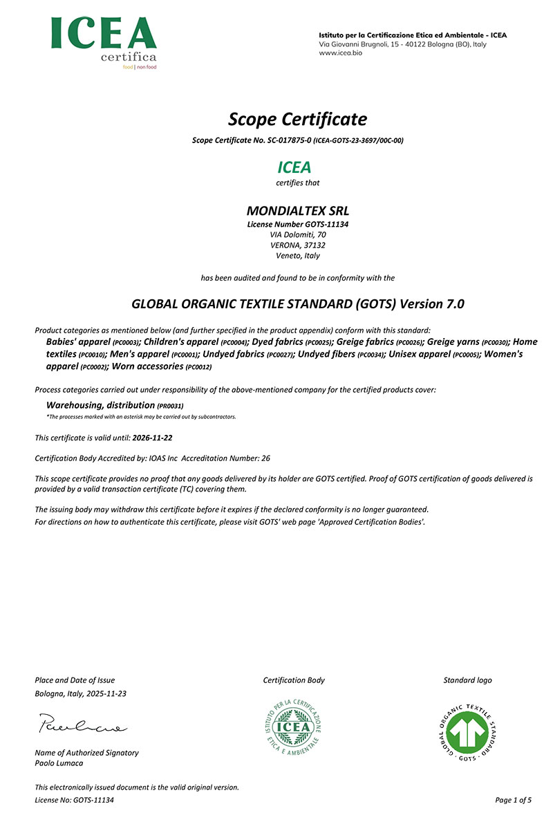 Certificazione GOTS